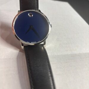 Movado Men's Black and Blue Watch